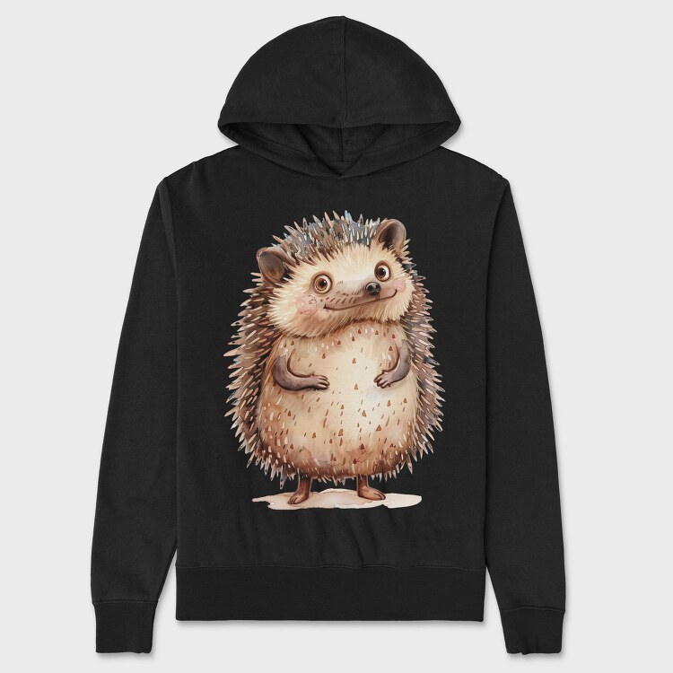 Hedgehog Standing Wise, Hanorac Oversize Barbati (Unisex)