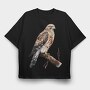 Hawk Perched Branch, Tricou Oversize Barbati (Unisex)