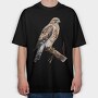 Hawk Perched Branch, Tricou Oversize Barbati (Unisex)