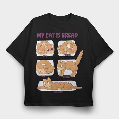 Bread Cat, Tricou Oversize Barbati (Unisex)