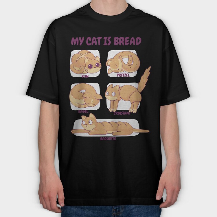 Bread Cat, Tricou Oversize Barbati (Unisex)
