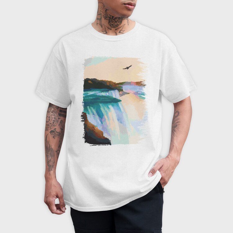 Niagara Falls Painting, Tricou Barbati (Unisex)