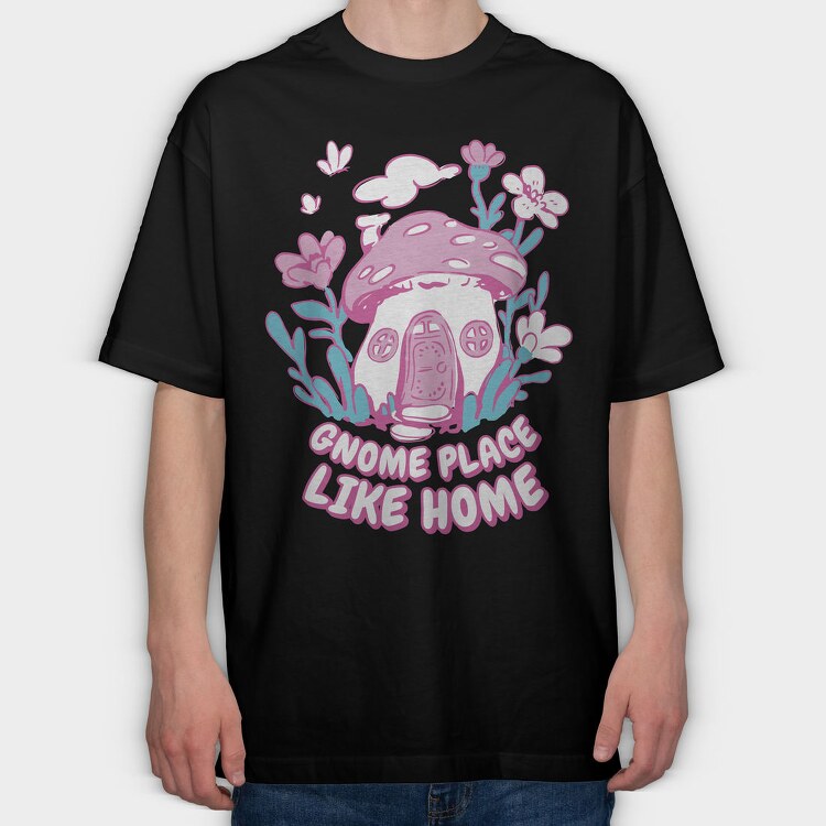 Gnome Like Home, Tricou Oversize Barbati (Unisex)