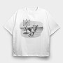 Funny Dog Sign No Dogs Allowed, Tricou Oversize Barbati (Unisex)