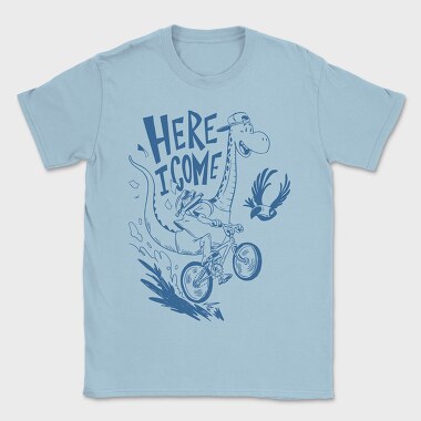 Funny Giraffe Riding Bicycle Back To Shcool, Tricou Barbati (Unisex)