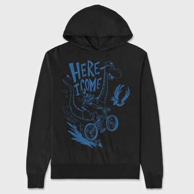 Funny Giraffe Riding Bicycle Back To Shcool, Hanorac Oversize Barbati (Unisex)