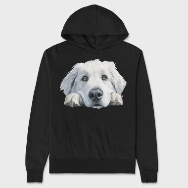Great Pyrenees Face, Hanorac Oversize Barbati (Unisex)