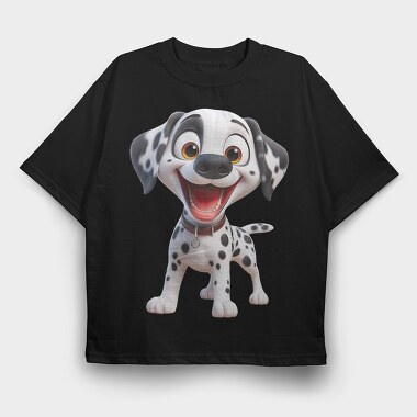 Happy Dalmatian Smile, Tricou Oversize Barbati (Unisex)