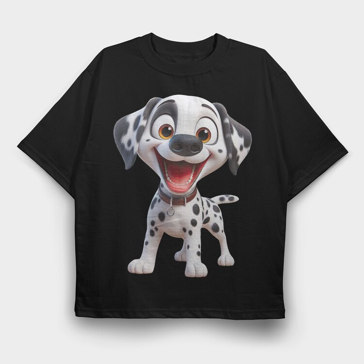 Happy Dalmatian Smile, Tricou Oversize Barbati (Unisex)