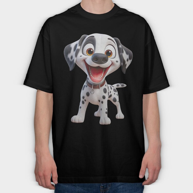 Happy Dalmatian Smile, Tricou Oversize Barbati (Unisex)