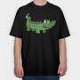 Crocodile Grin, Tricou Oversize Barbati (Unisex)