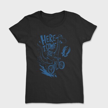 Funny Giraffe Riding Bicycle Back To Shcool, Tricou Femei