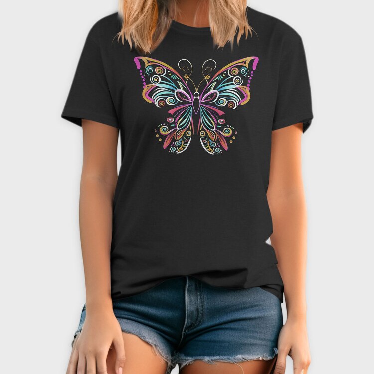 Bright Colored Butterfly Colorful, Tricou Barbati (Unisex)