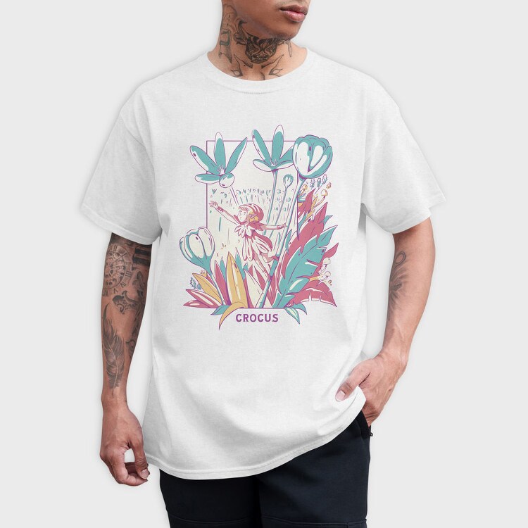 Fantasy Fairy In Flower Field Fairycore, Tricou Barbati (Unisex)