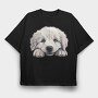 Great Pyrenees Peeking, Tricou Oversize Barbati (Unisex)