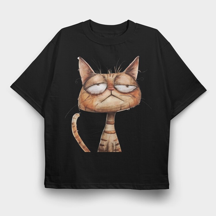 Grumpy Cat Face, Tricou Oversize Barbati (Unisex)