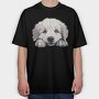 Great Pyrenees Peeking, Tricou Oversize Barbati (Unisex)