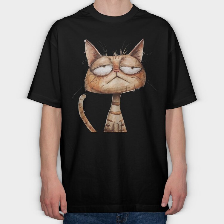 Grumpy Cat Face, Tricou Oversize Barbati (Unisex)