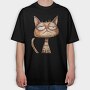 Grumpy Cat Face, Tricou Oversize Barbati (Unisex)