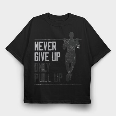 Silhouette Doing Calisthenics Only Pullup, Tricou Oversize Barbati (Unisex)