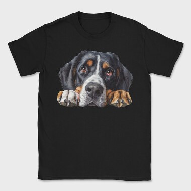Greater Swiss Mountain Dog Peeking Face, Tricou Barbati (Unisex)