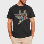Huichol Colorful Wolf, Tricou Barbati (Unisex)