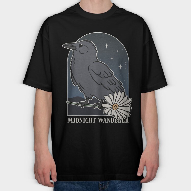 Crow Bird Cute, Tricou Oversize Barbati (Unisex)