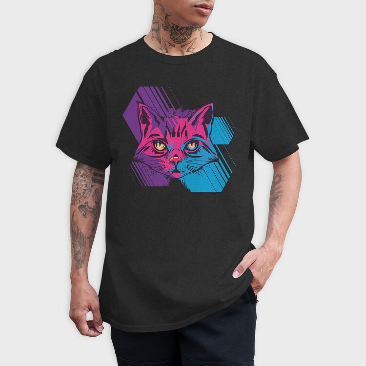 Trippy Cat, Tricou Barbati (Unisex)
