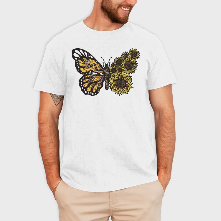Sunflower Butterfly, Tricou Barbati (Unisex)