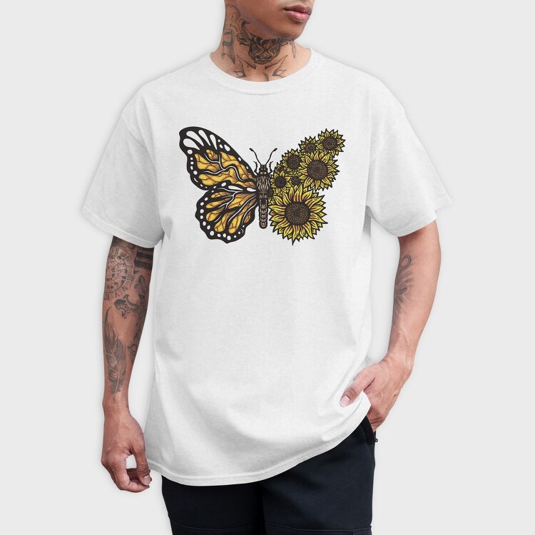 Sunflower Butterfly, Tricou Barbati (Unisex)