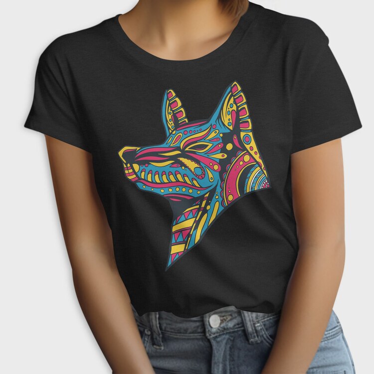 Huichol Colorful Wolf, Tricou Femei