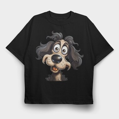 Happy Dog Smile, Tricou Oversize Barbati (Unisex)