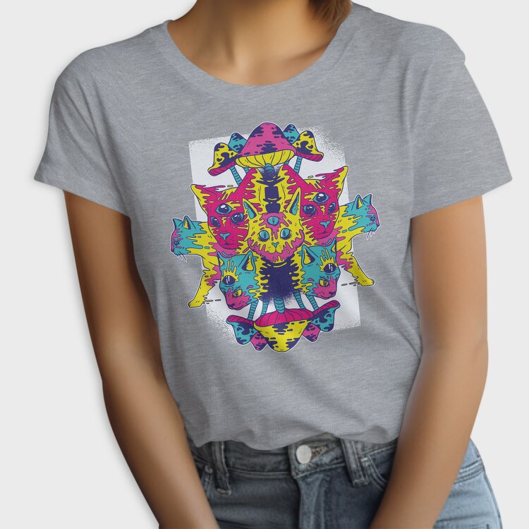 Trippy Cats Psychedelic 01 (2), Tricou Femei