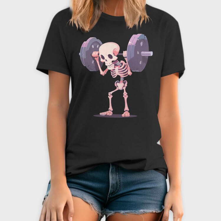 Humorous Weightlifting Skeleton Skelleton Lifting, Tricou Barbati (Unisex)