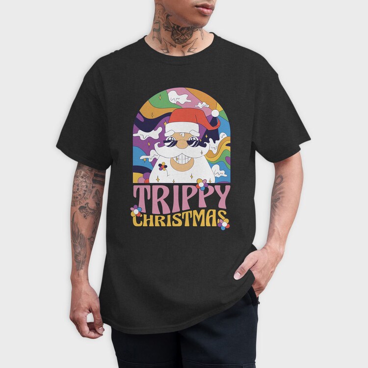 Trippy Christmas Santa, Tricou Barbati (Unisex)