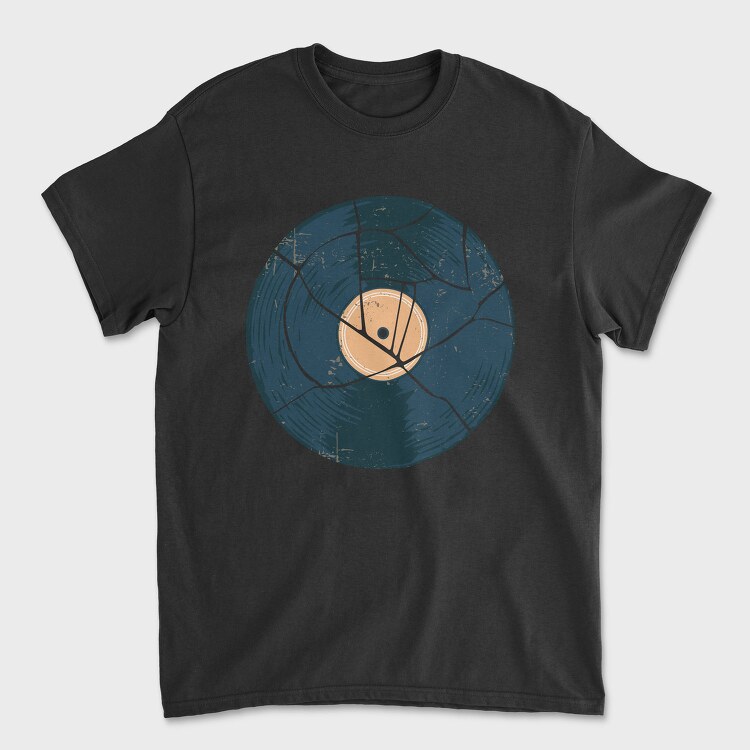 Broken Vinyl Retro, Tricou Barbati (Unisex)