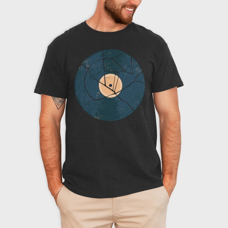 Broken Vinyl Retro, Tricou Barbati (Unisex)