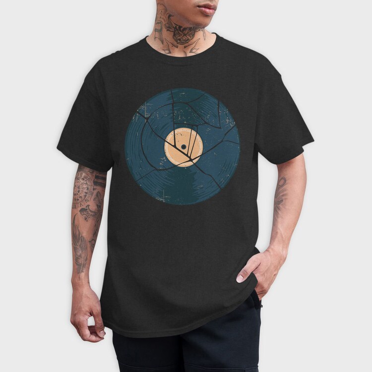 Broken Vinyl Retro, Tricou Barbati (Unisex)