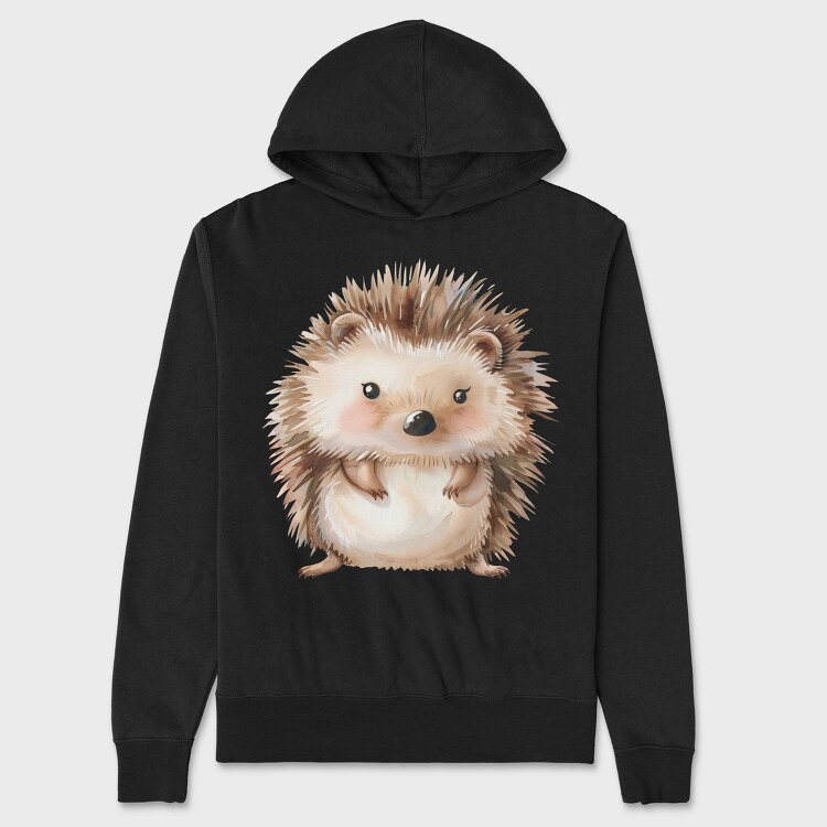 Hedgehog Cute Boho, Hanorac Oversize Barbati (Unisex)