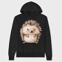 Hedgehog Cute Boho, Hanorac Oversize Barbati (Unisex)