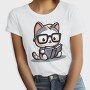 Clever Cat Reading, Tricou Femei