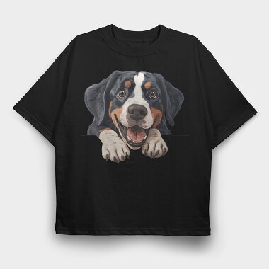 Greater Swiss Mountain, Tricou Oversize Barbati (Unisex)