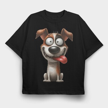 Happy Doggy, Tricou Oversize Barbati (Unisex)