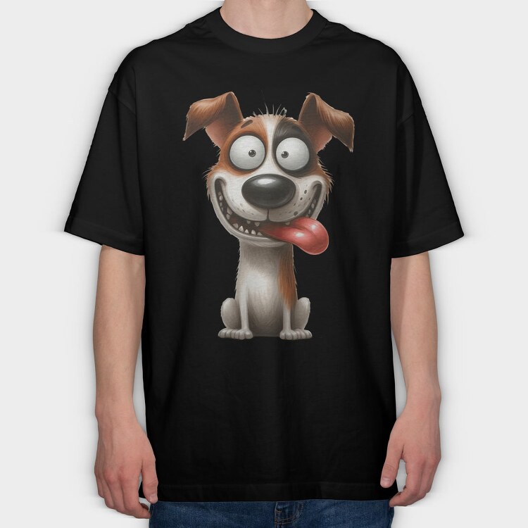 Happy Doggy, Tricou Oversize Barbati (Unisex)