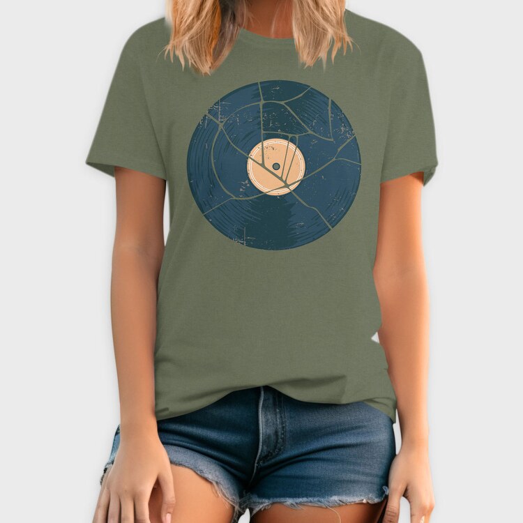 Broken Vinyl Retro, Tricou Barbati (Unisex)