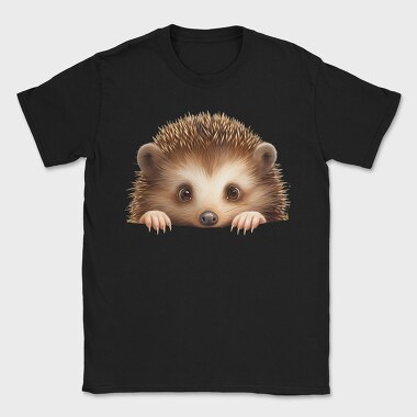 Hedgehog Face Peeking, Tricou Barbati (Unisex)