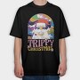 Trippy Christmas Santa, Tricou Oversize Barbati (Unisex)