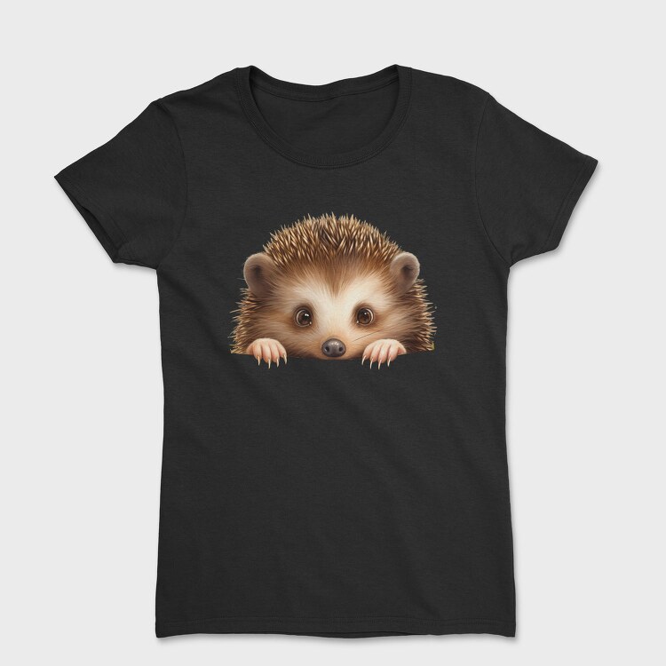 Hedgehog Face Peeking, Tricou Femei