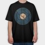 Broken Vinyl Retro, Tricou Oversize Barbati (Unisex)