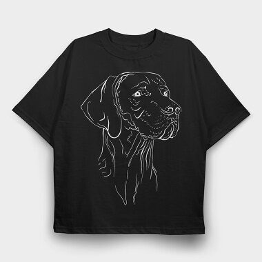 Hunting Dog Weimaraner Face, Tricou Oversize Barbati (Unisex)